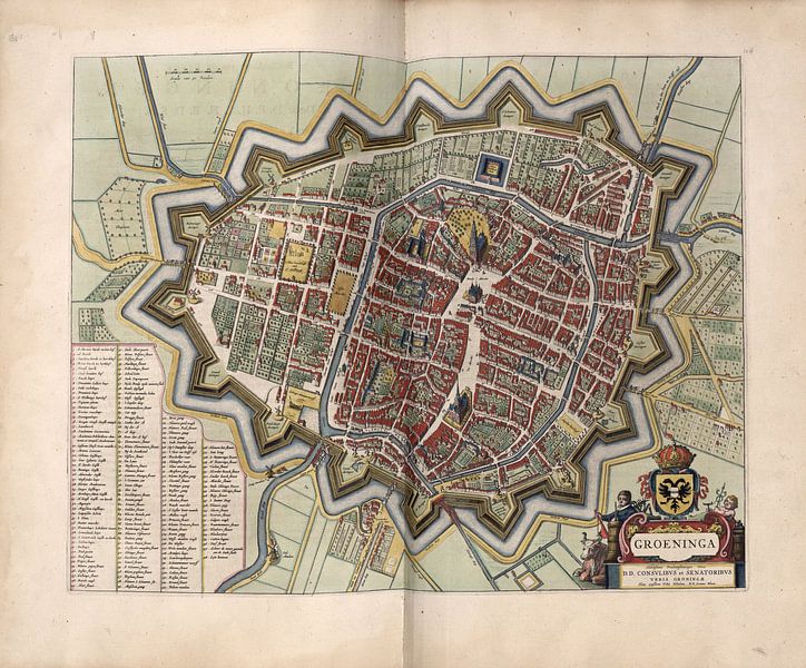 Groningen, Stadsplattegrond Joan Blaeu 1652 van Atelier Liesjes