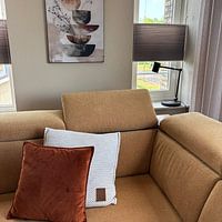 Klantfoto: Minimalistisch abstract kunstwerk in aardetinten, Japandi & Scandinavische stijl van Dutch Art Works, als ArtFrame