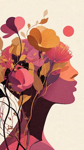 Blooming Mind Garden Surreal Poster Illustration