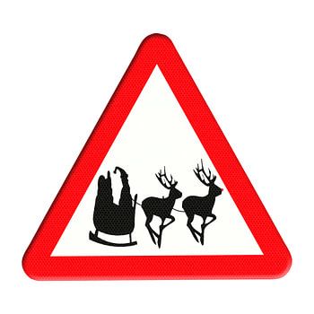 Weihnachtsmann-Warnschild