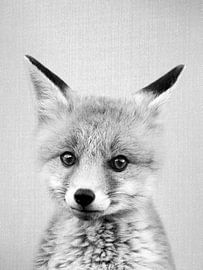 Baby Fox - Zwart & Wit van Gal Design