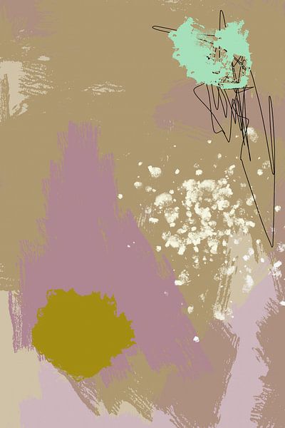 Moderne abstracte kunst. Vormen en lijnen in heldere kleuren nr. 1 van Dina Dankers