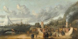 Brennereien in der Nähe des Dorfes Smerenburg, Cornelis de Man