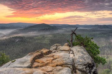 Sunrise in Saxon Switzerland sur Michael Valjak