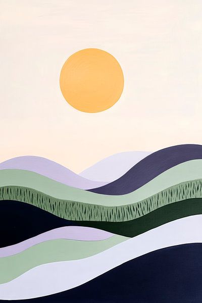 Douces collines sous un soleil doré par Poster Art Shop