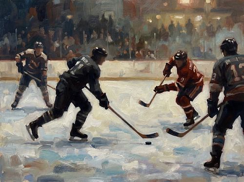 Dynamic Ice Hockey Action on Canvas