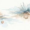 Küsten-Sinfonie: Abstrakte Aquarellmalerei mit Muscheln und Meereskorallen von Syapaat syapaat