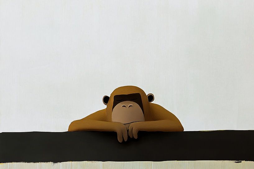 Singe au repos sur une poutre par Art & Soul Creations
