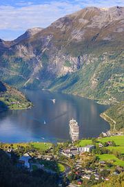 Cruise ship Aida Sol in the Geirangerfjord, Norway by Henk Meijer Photography