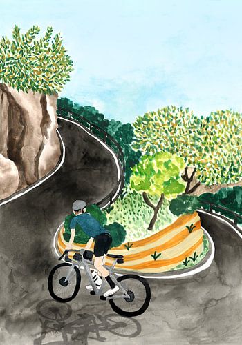 Radfahren in malerischer Berglandschaft