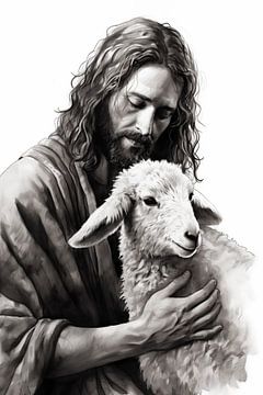 Jesus mit Lamm von Uncoloredx12