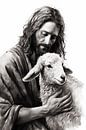 Jesus with lamb by NJ Midnight Studio thumbnail