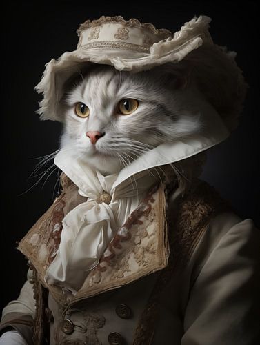 Cat in medieval clothing