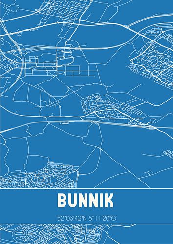Blauwdruk | Landkaart | Bunnik (Utrecht)