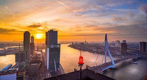 Skyline Rotterdam vanaf de Maastoren sur Mart Stevens