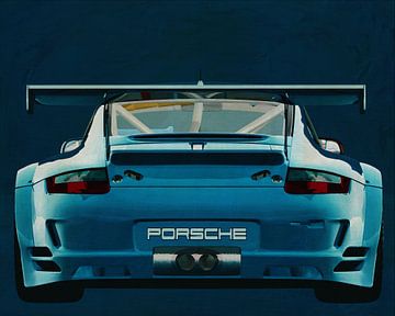 Porsche GT3 RS Cup 2008 achterzijde van Jan Keteleer