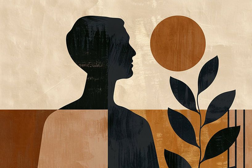 Profil humain abstrait avec éléments naturels par Art & Soul Creations