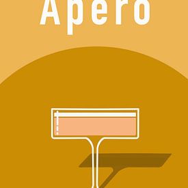 Illustration of a Margarita cocktail on an ochre background by UMA Digital NL