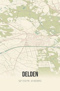 Vintage landkaart van Delden (Overijssel) van MijnStadsPoster