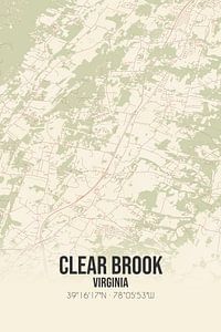 Carte ancienne de Clear Brook (Virginie), USA. sur Rezona