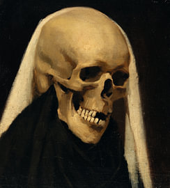 Wilhelm Leibl – Totenschädel mit weißem Tuch (1844–1900)