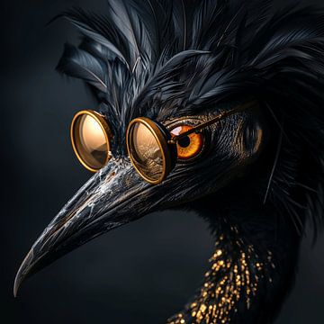 Humorous Bird Portrait - The Educator by Karina Brouwer