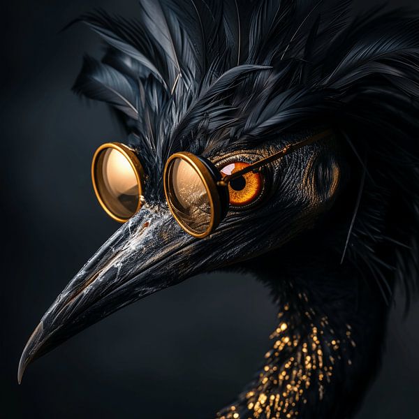 Portrait d'oiseau humoristique - L'éducateur par Karina Brouwer