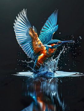 vibrante ijsvogel van PixelPrestige