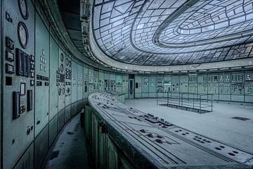 Abandoned industrial control room with control cabinets by melvin leloup