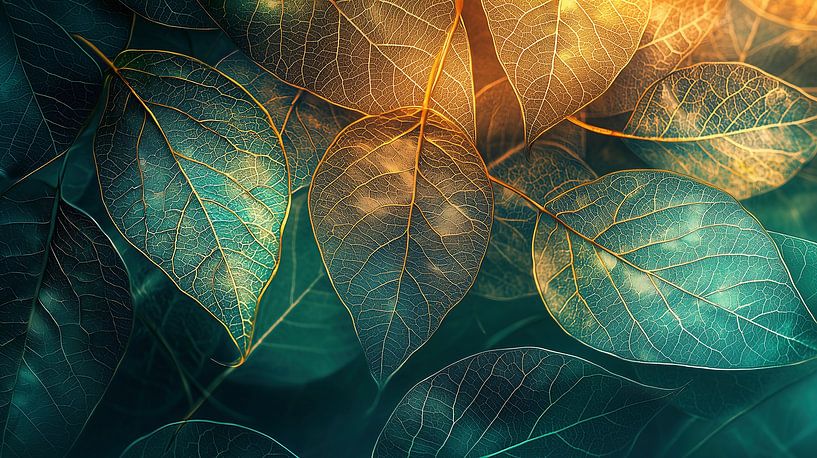 Close-up van gloeiende bladeren van Jonas Weinitschke