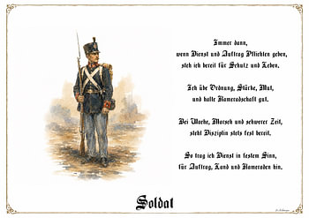 Soldat – Zunftbild mit Gedicht