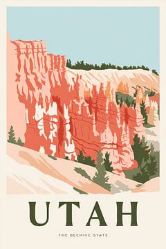 Utah Vintage Reisposter van Poster Art Shop