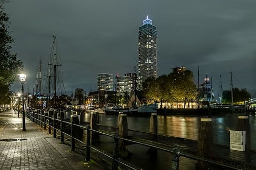 Blick über Veerhaven Rotterdam, Zalmhaven Tower