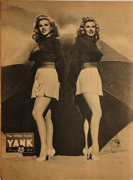 YANK pinup: Wild twins with short skirt and high heels, August 1945 by Atelier Liesjes