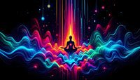 Yoga trillingen en frequenties neon