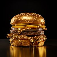 Golden burger bun