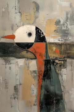 Vogeltje Modern | Schilderij van Abstract Schilderij