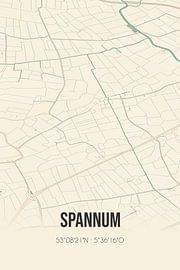 Vintage map of Spannum (Fryslan) by Prints of Place