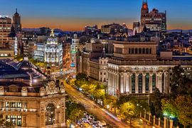 Nachtaufnahme von Madrid von Bob de Bruin