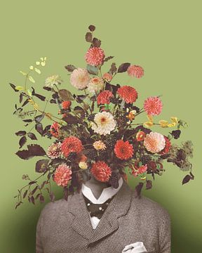 Self portrait with flowers 17 by toon joosen