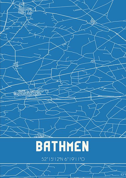 Blueprint | Carte | Bathmen (Overijssel) par Affiches de lieux