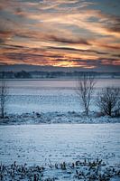 Winterse zonsondergang