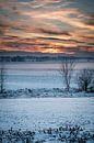 Winterse zonsondergang van Jesper Drenth Fotografie thumbnail