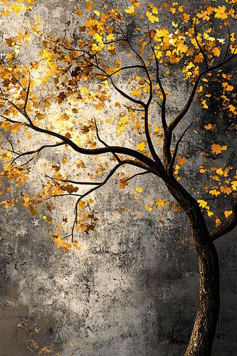 Boom met gouden bladeren