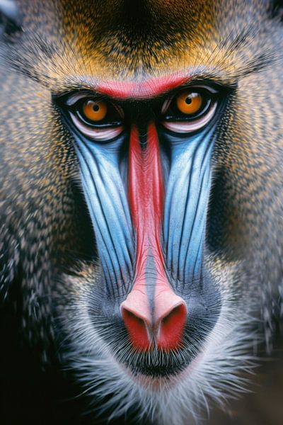 Kleurrijk gezicht van een mandril van Poster Art Shop