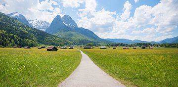 fietspad van Garmisch naar Obergrainau, lentelandschap bavaria van SusaZoom