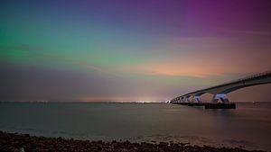 Zeelandbrug mit Nordlicht