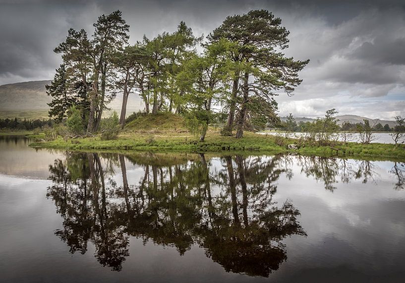 Tree island in Loch Tulla on the southern edge of Rannoch Moor by Christian Müringer