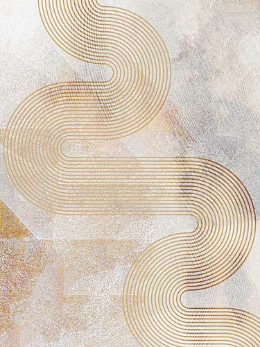 Japandi Regenboog Landschap Goud