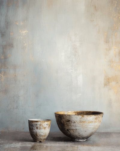 Stilleven in Japandi en wabi-sabi stijl